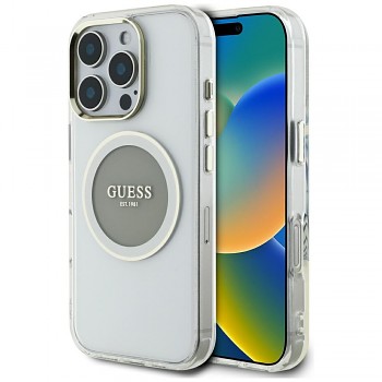 Guess IML Metal Colored Circle MagSafe iPhone 16 Pro Max šedý