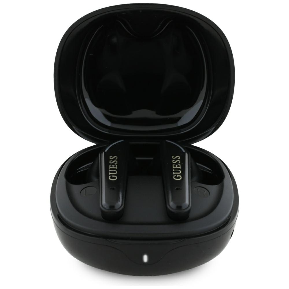 Levně Guess Wireless Earbuds Flat Classic Logo Electroplated černé