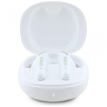 Guess Wireless Earbuds Flat Classic Logo Electroplated bílé