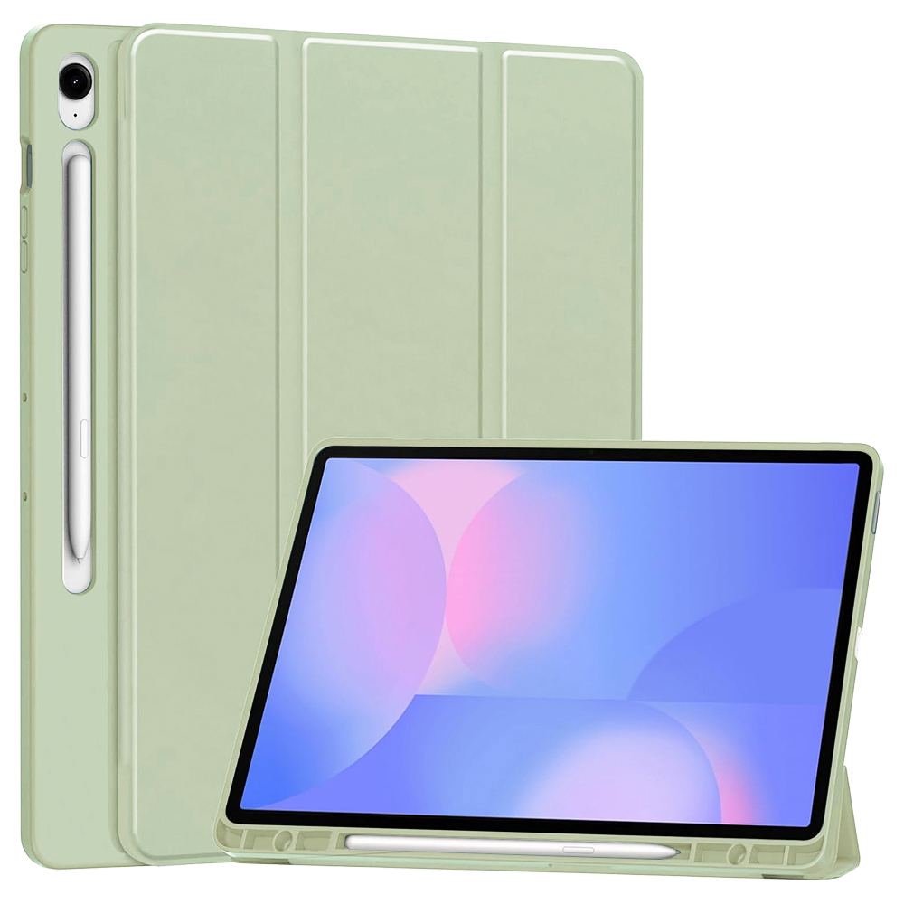 Levně Pouzdro Techsuit Flex Trifold s držákem na tužku pro Samsung Galaxy Tab S10 FE Plus matcha zelená