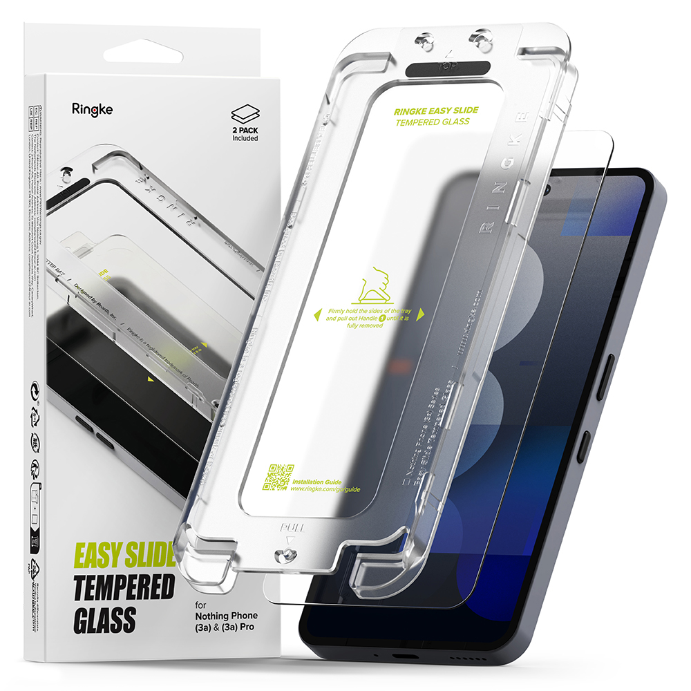 Levně Ringke Easy Slide tvrzené sklo (2 ks) Nothing Phone (3a)/(3a) Pro čiré