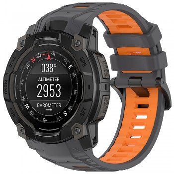 Techsuit řemínek Garmin Instinct 3 45mm/Instinct 3 45 Solar šedooranžový