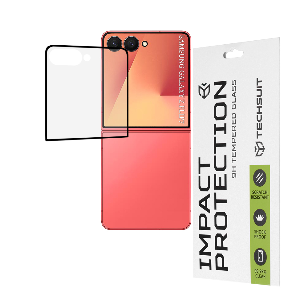 Levně Ochranné sklo na displej Samsung Galaxy Z Flip7 černé Techsuit 111D