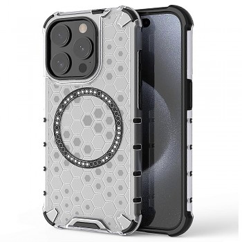 Techsuit HoneyComb Shield MagSafe pro iPhone 15 Pro Max bílý