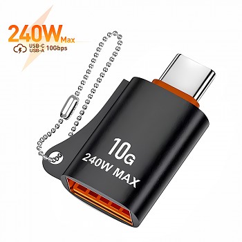 Techsuit Premium OTG Adaptér HyperPort (A1) USB 3.0 na Type-C černá oranžová