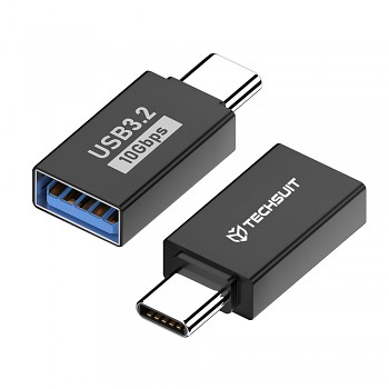 Techsuit OTG adaptér AluCoreX (A14) USB na Type-C 10Gbps černý