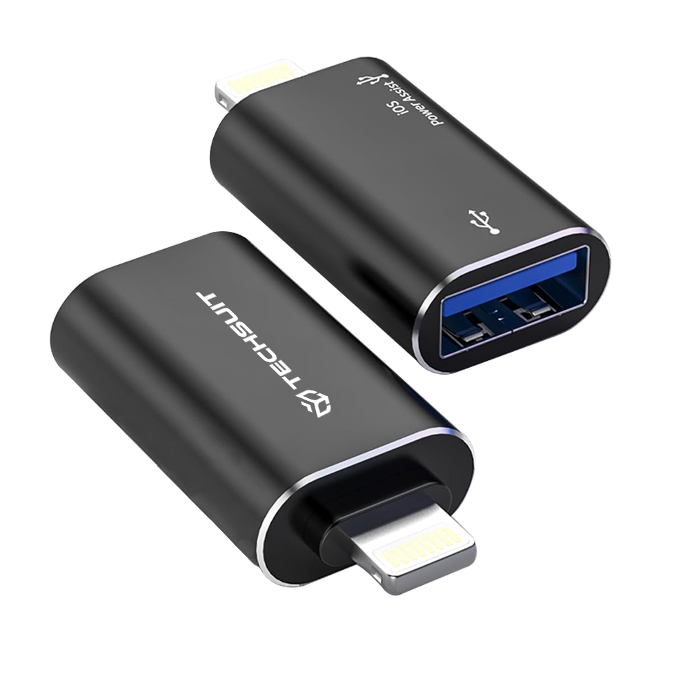 Levně Techsuit Premium OTG adaptér AluVoltX A18 USB na Lightning černý