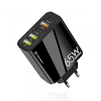 Techsuit Premium nabíječka na zeď PentaXPower 3x USB QC 3.0 2x Type-C černá