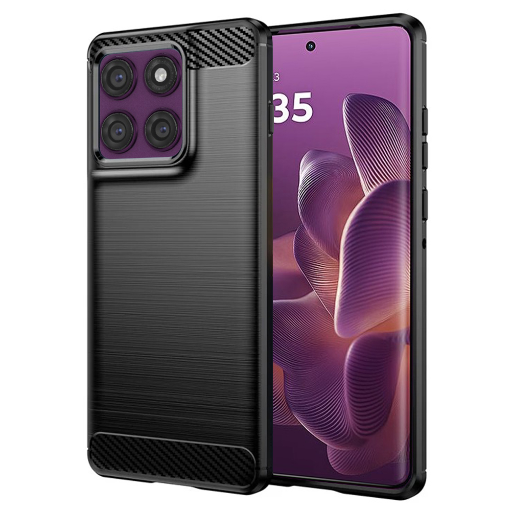 Levně Pouzdro Techsuit Carbon Silicone pro Motorola Edge 60 Pro černé