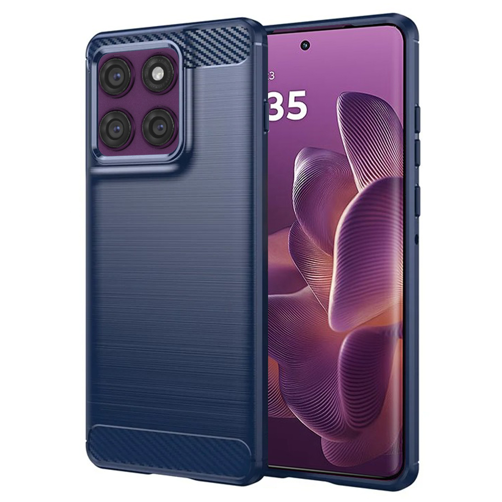 Techsuit Carbon Silicone pro Motorola Edge 60 Pro modrá