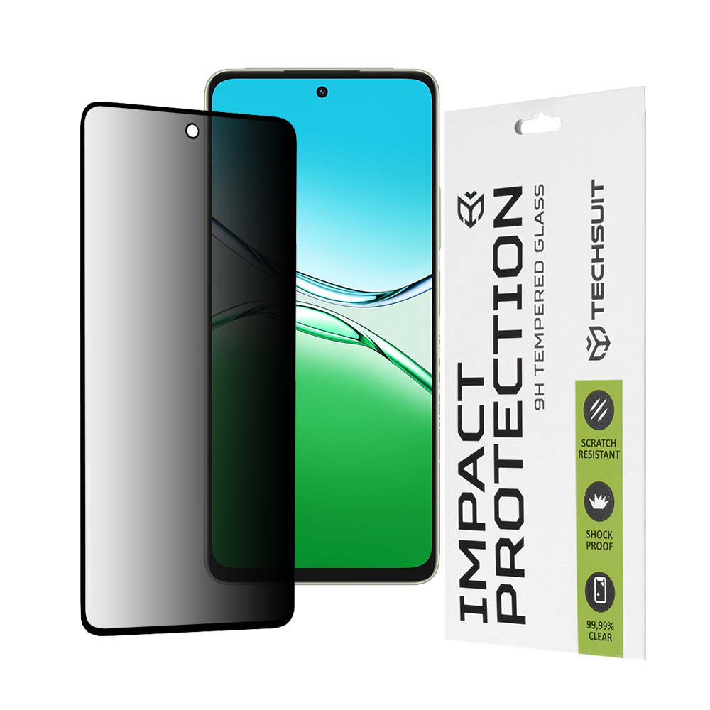 Levně Ochranné sklo Techsuit 111D Privacy Full Glue pro Oppo A5 Pro černé