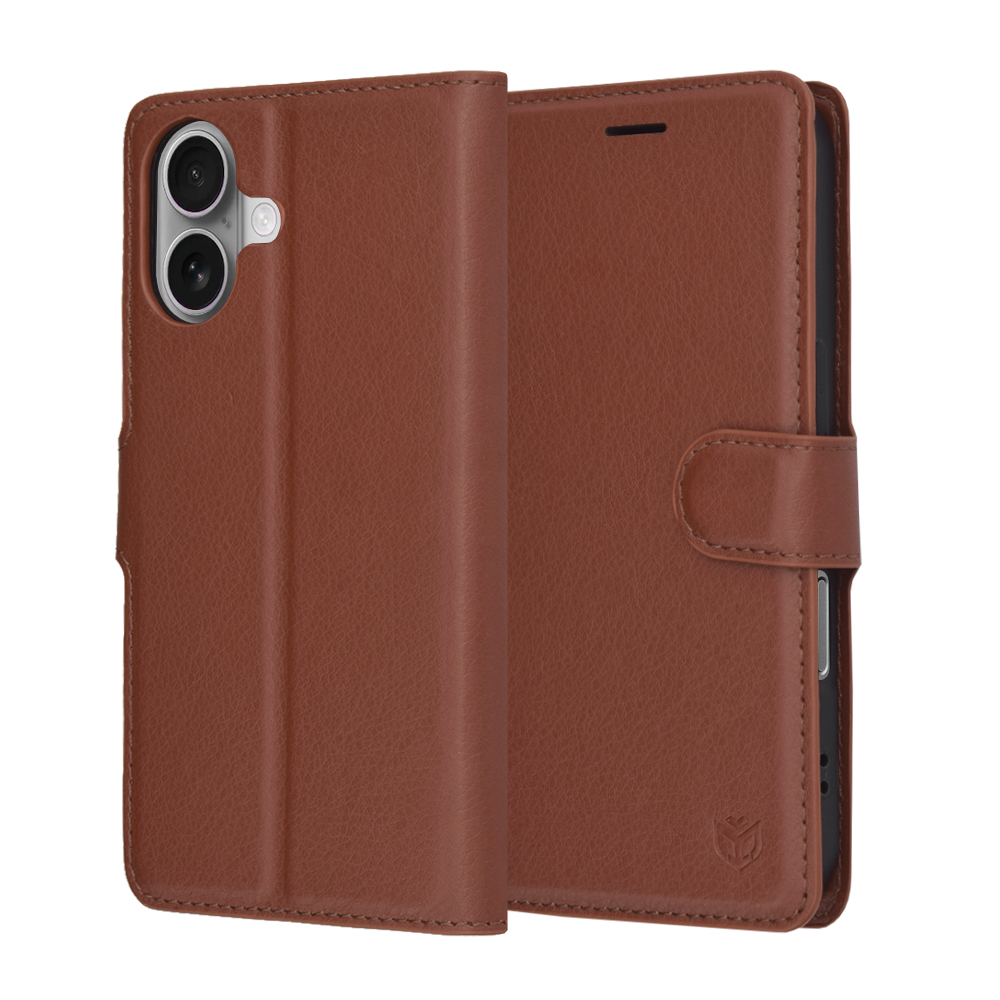 Levně Kožené pouzdro Techsuit iPhone 17 hnědé