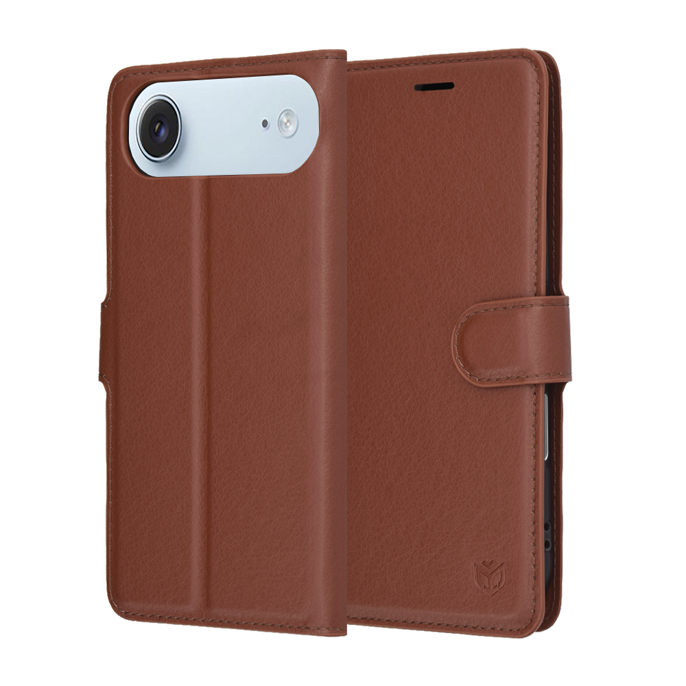 Levně Kožené pouzdro Techsuit iPhone 17 Air hnědé