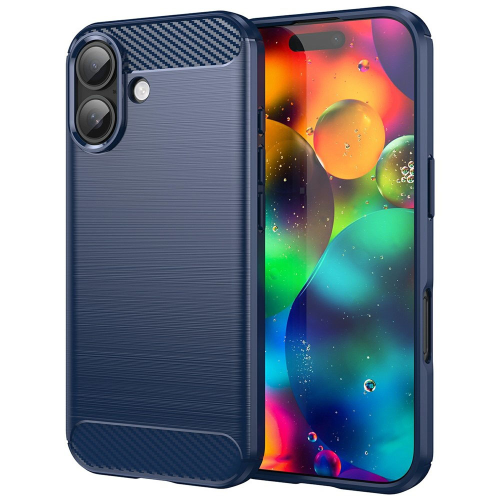 Levně Techsuit Carbon Silicone pro iPhone 17 modrý