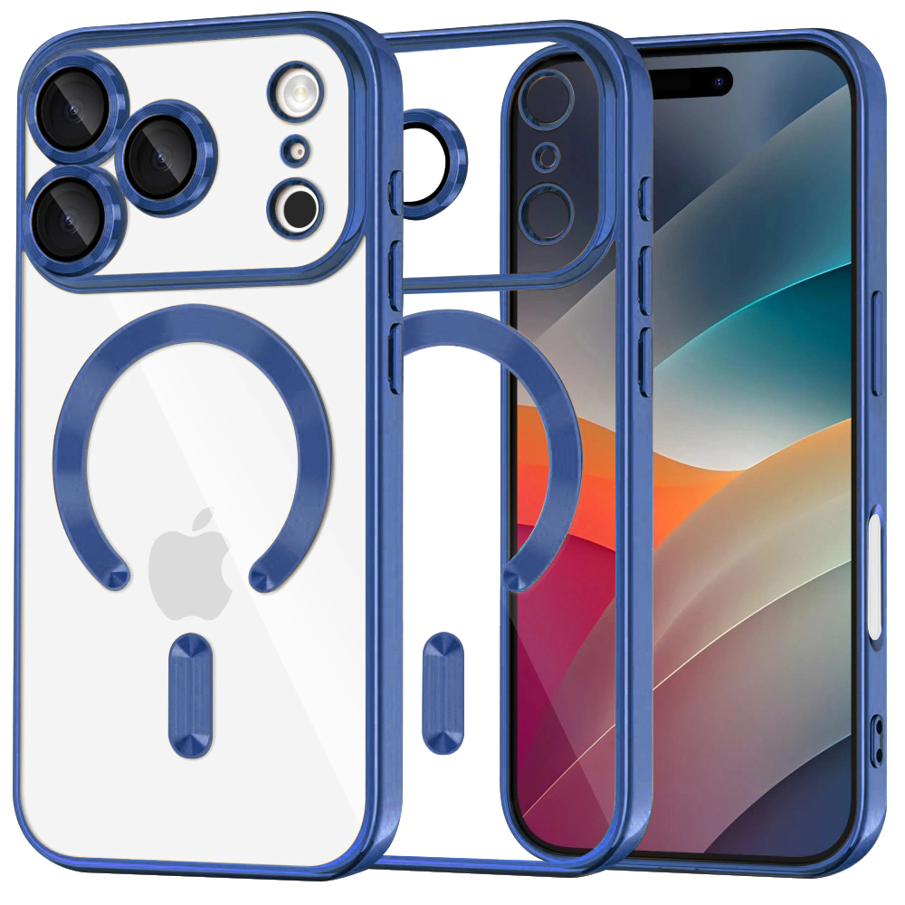 Levně Techsuit Luxury Crystal MagSafe iPhone 17 Pro tmavě modrá