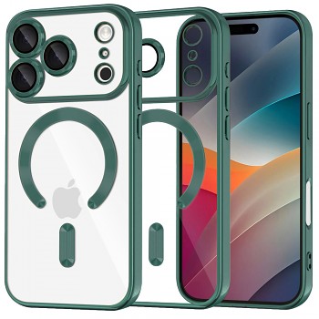 Techsuit Luxury Crystal MagSafe pro iPhone 17 Pro Max v tmavě zelené