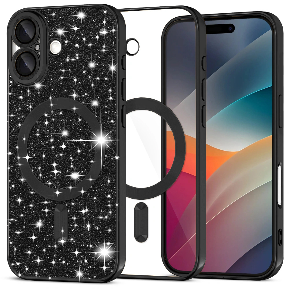 Levně Techsuit Luxury Glitter MagSafe pro iPhone 17 černý