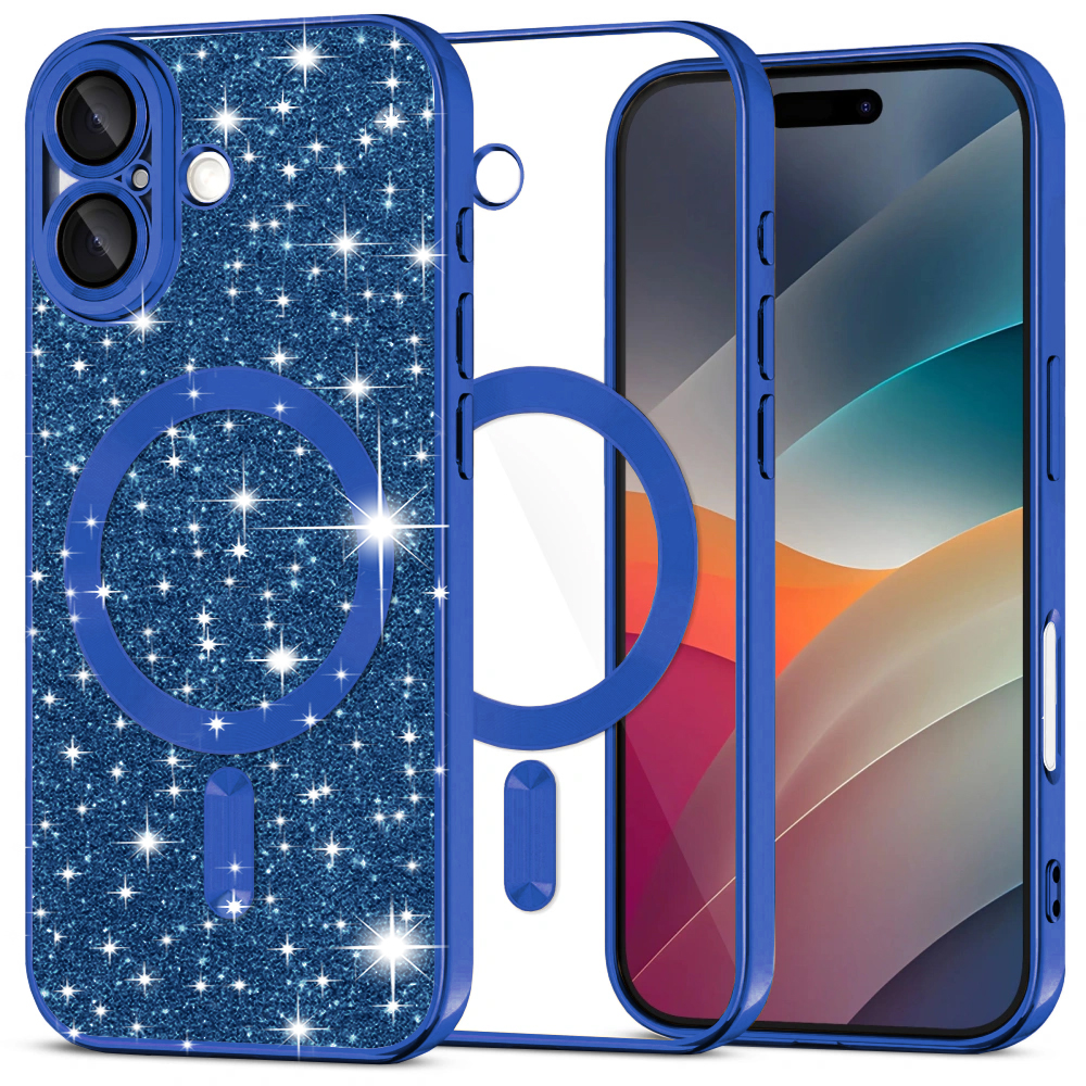 Levně Techsuit Luxury Glitter MagSafe pro iPhone 17 v tmavě modré