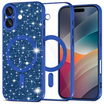 Techsuit Luxury Glitter MagSafe pro iPhone 17 v tmavě modré