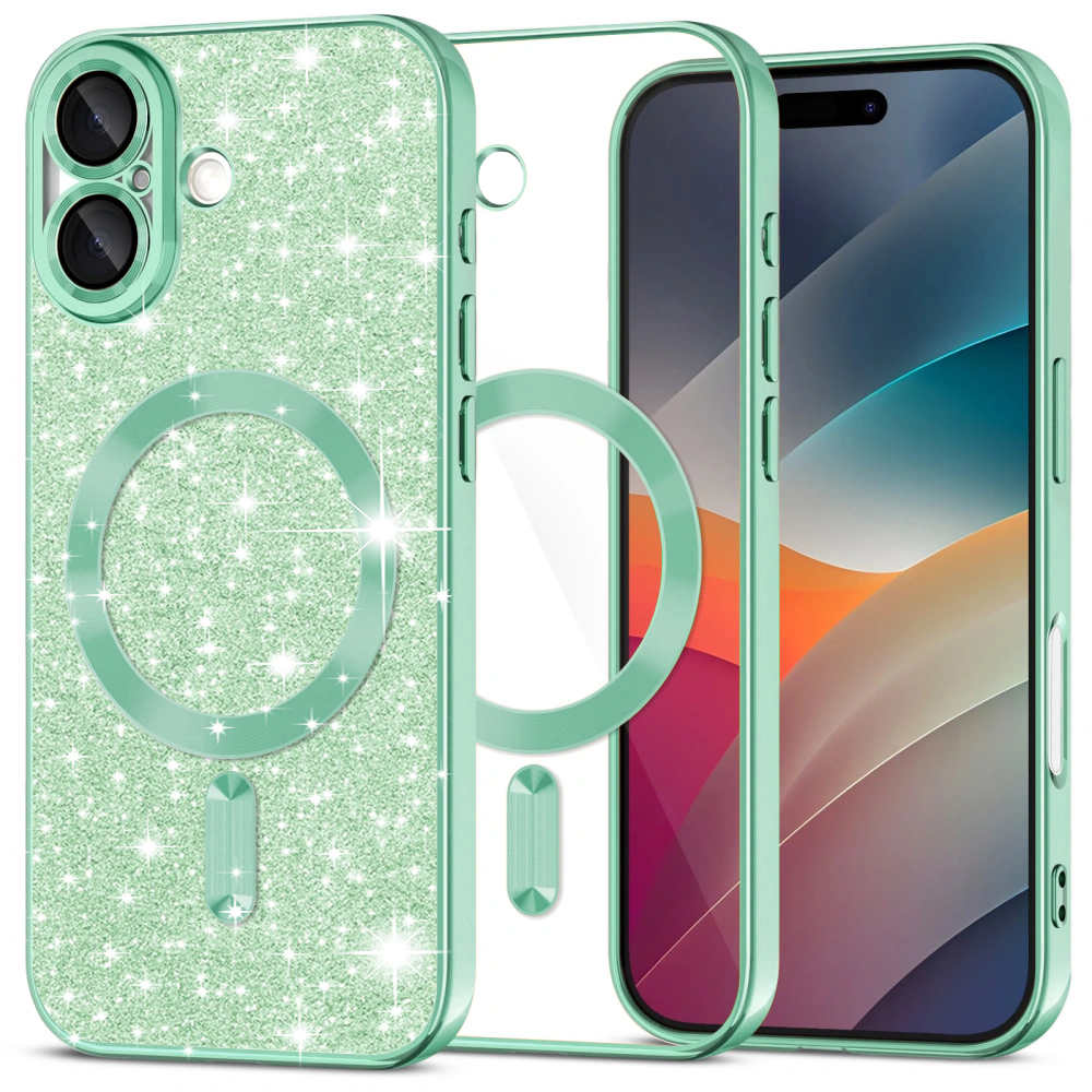 Levně Techsuit Luxury Glitter MagSafe pro iPhone 17 světle zelená