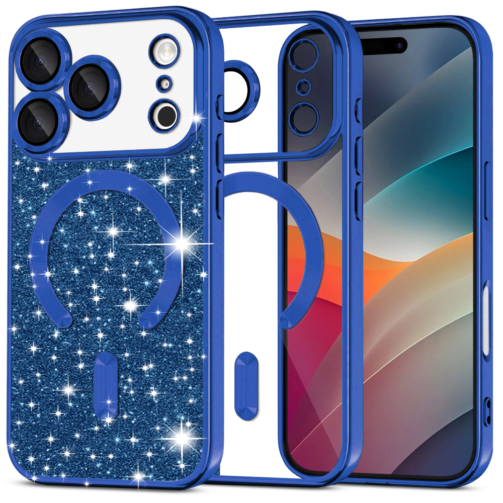 Levně Techsuit Luxury Glitter MagSafe pro iPhone 17 Pro v tmavě modré