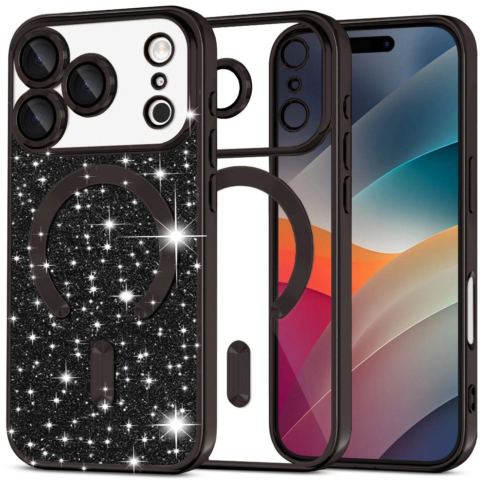 Levně Techsuit Luxury Glitter MagSafe pro iPhone 17 Pro Max černý