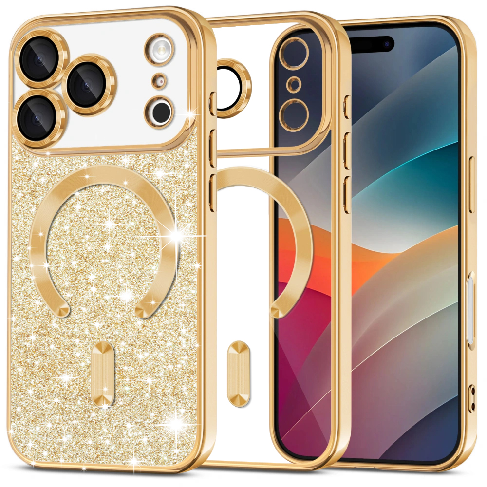 Levně Techsuit Luxury Glitter MagSafe pro iPhone 17 Pro Max zlatý