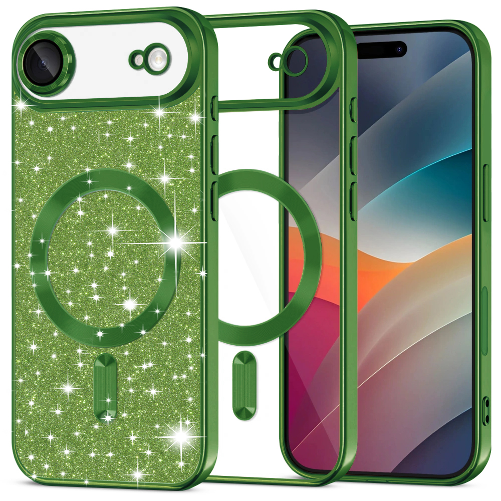 Levně Techsuit Luxury Glitter MagSafe pro iPhone 17 Air v tmavě zelené