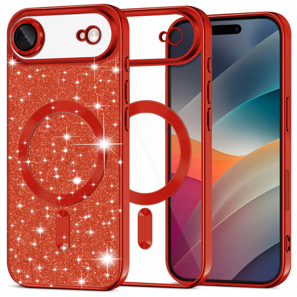 Levně Techsuit Luxury Glitter MagSafe pro iPhone 17 Air červený