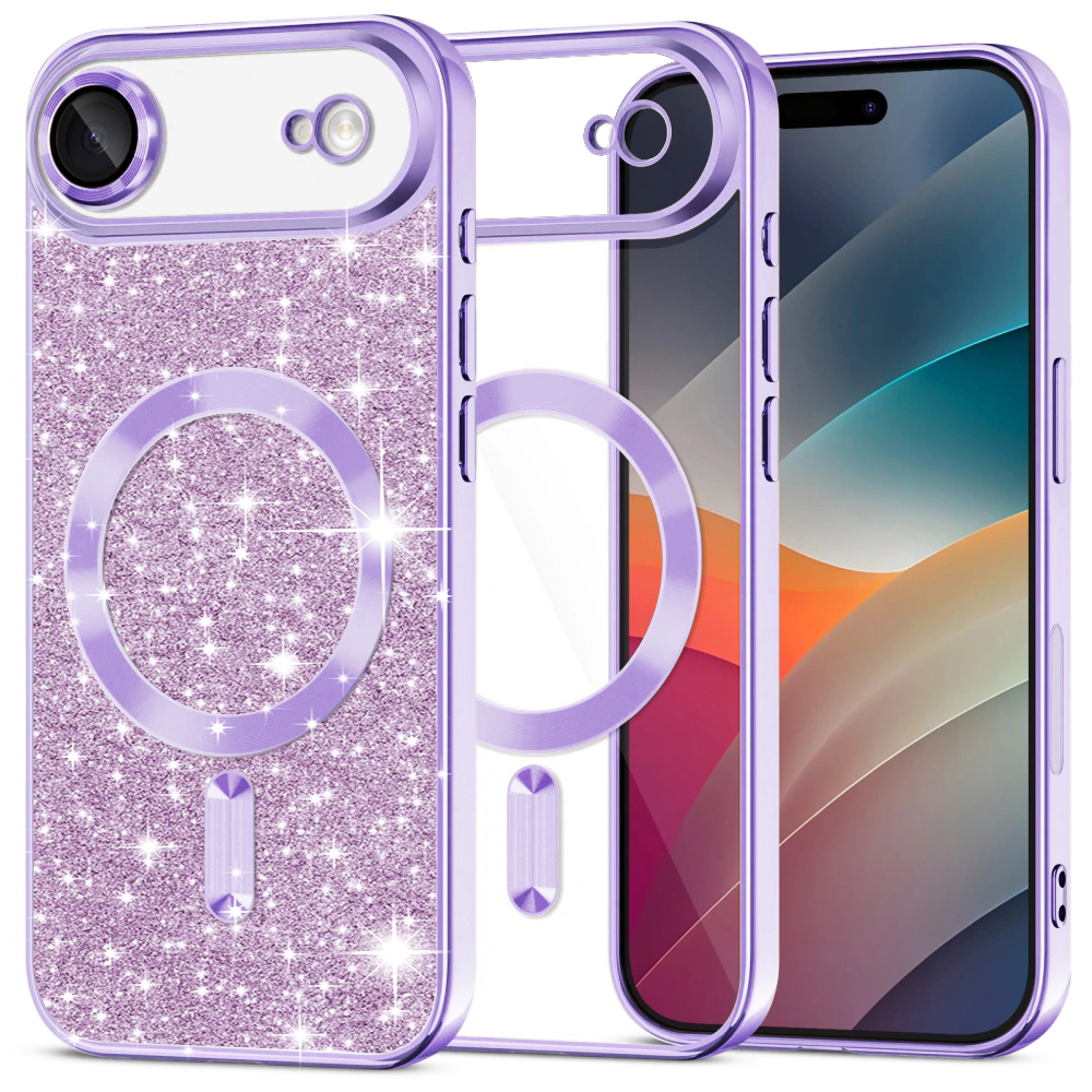 Levně Techsuit Luxury Glitter MagSafe pro iPhone 17 Air světle fialová