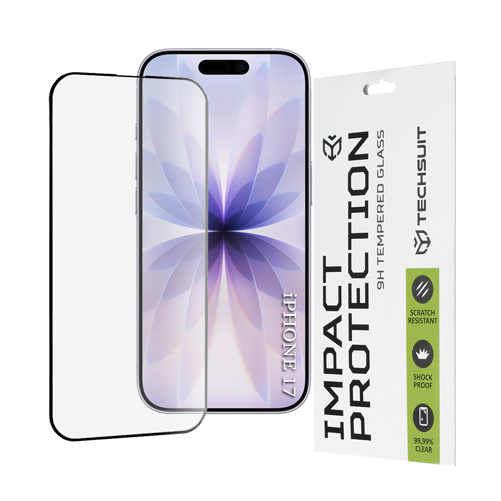 Levně Ochranné sklo Techsuit 111D pro iPhone 17 iPhone 16 Pro černé