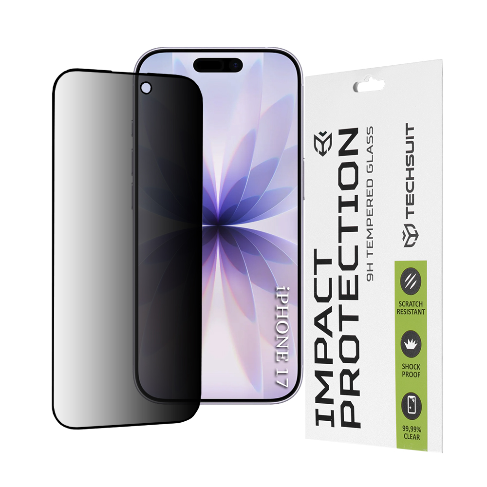 Levně Ochranné sklo Techsuit 111D Privacy Full Glue iPhone 17 černé