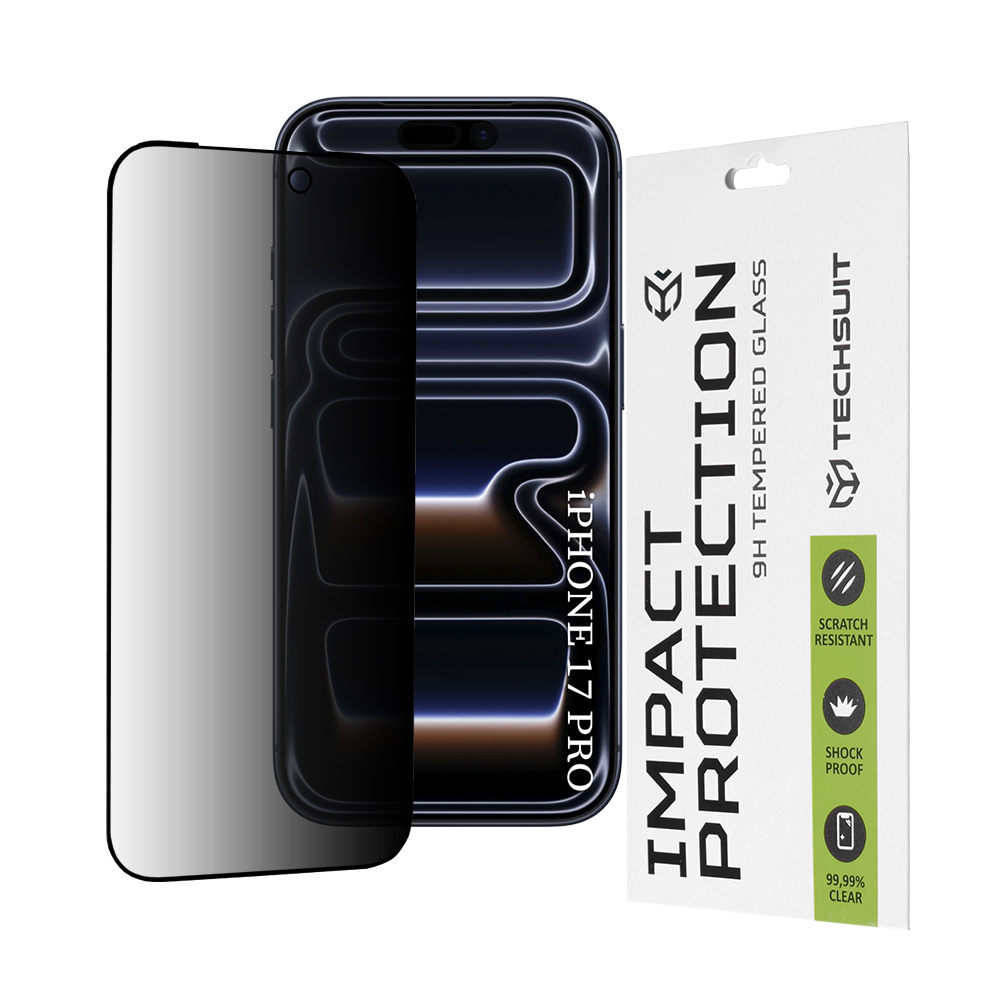 Levně Ochranné sklo Techsuit 111D Privacy Full Glue iPhone 17 Pro černé