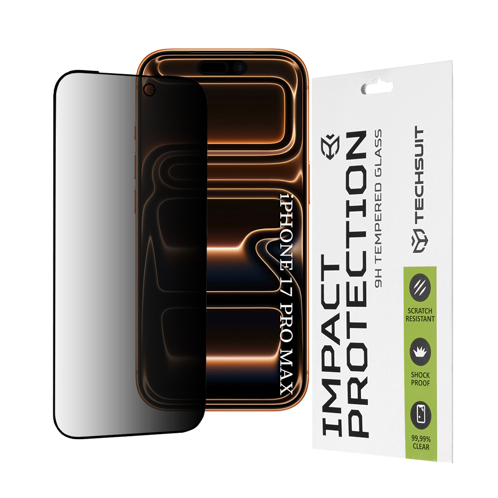 Levně Ochranné sklo Techsuit 111D Privacy Full Glue iPhone 17 Pro Max černé