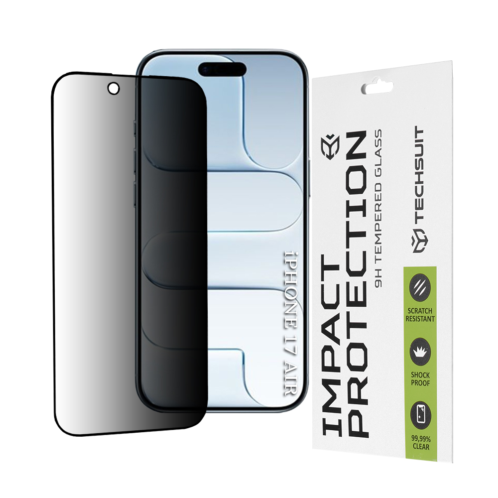 Levně Ochranné sklo Techsuit 111D Privacy Full Glue pro iPhone 17 Air černé