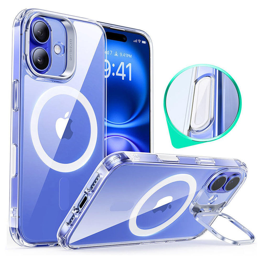 Levně ESR Classic Hybrid HaloLock Kickstand iPhone 16 Plus průhledný