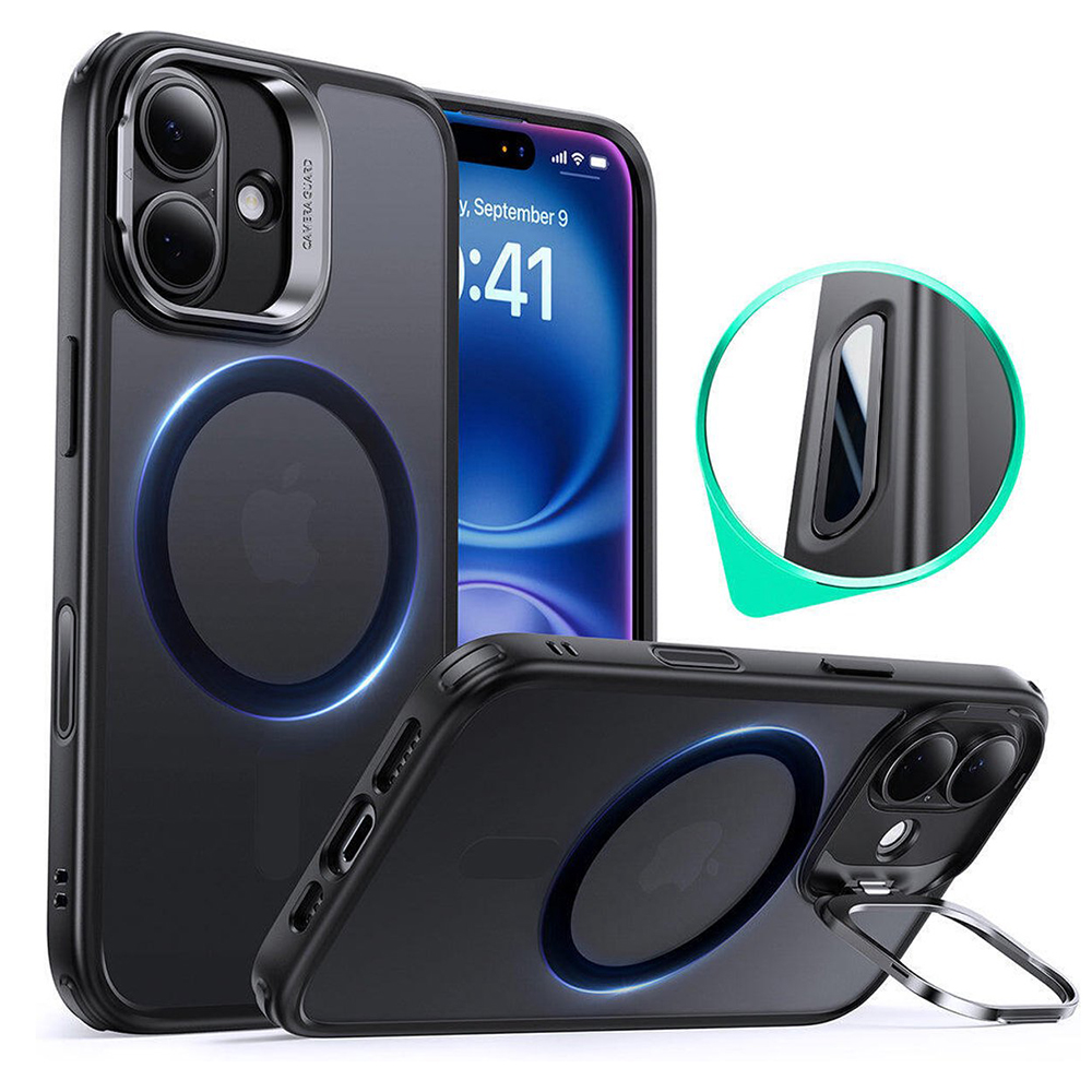 Levně ESR Classic Hybrid HaloLock Kickstand pro iPhone 16 v matné černé