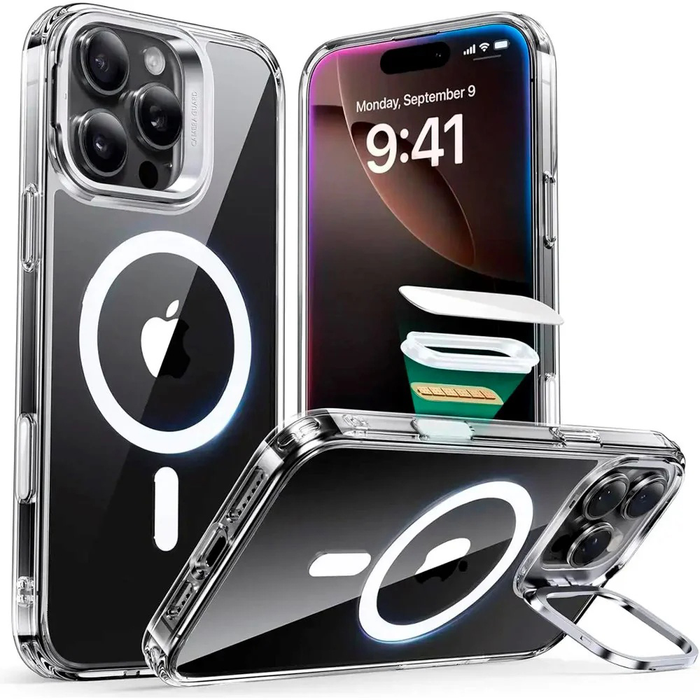 Levně ESR Classic Hybrid HaloLock Kickstand iPhone 16 Pro Max průhledný