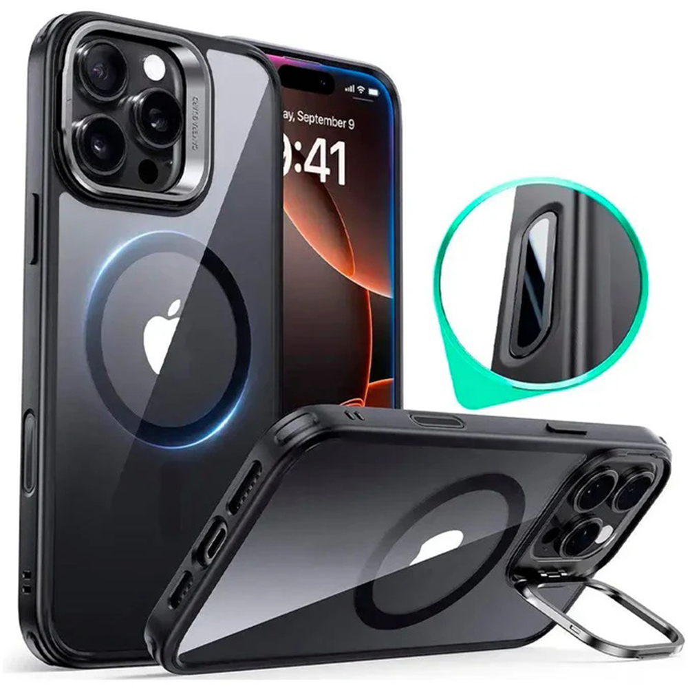 Levně ESR Classic Hybrid HaloLock Kickstand iPhone 16 Pro Max černá průhledná