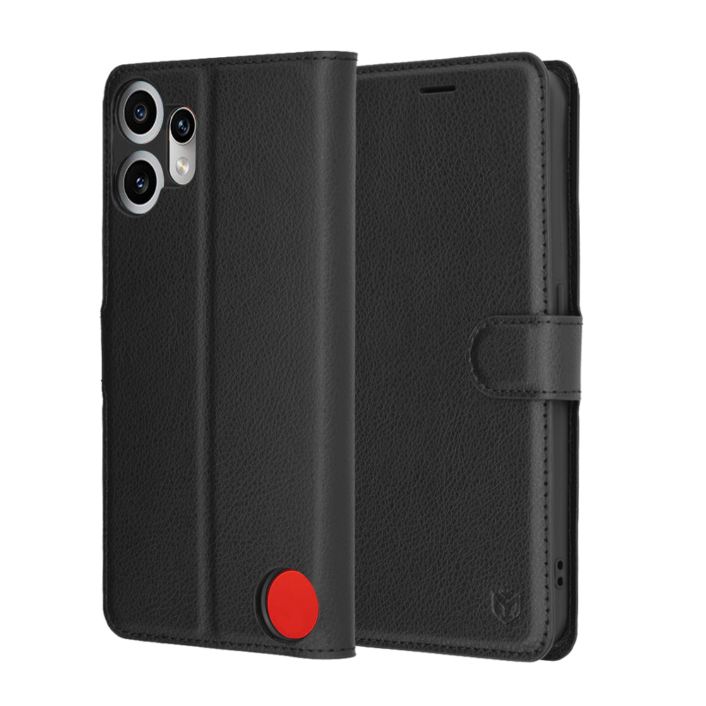 Levně Kožené pouzdro Techsuit Nothing CMF Phone 2 Pro černé