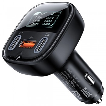 Acefast Car Charger B5 Rychlonabíječka OLED displej 2x Type-C USB 101W černá