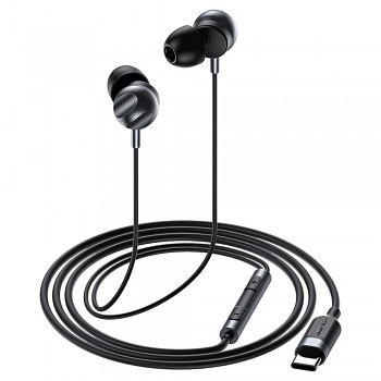 Acefast drátová sluchátka L6 Type-C do uší s HD mikrofonem flexibilní 1.2m černá
