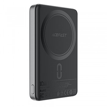 Acefast Magnetic Wireless Power Bank M12-10000 ultra tenká Type-C 10000mAh černá