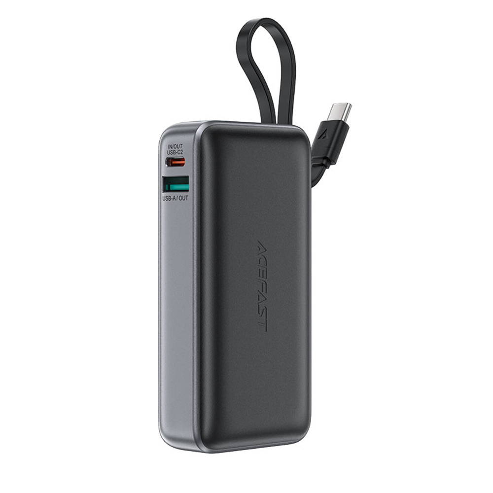 Levně Acefast Power Bank M7-10000 s kabelem Type-C černá