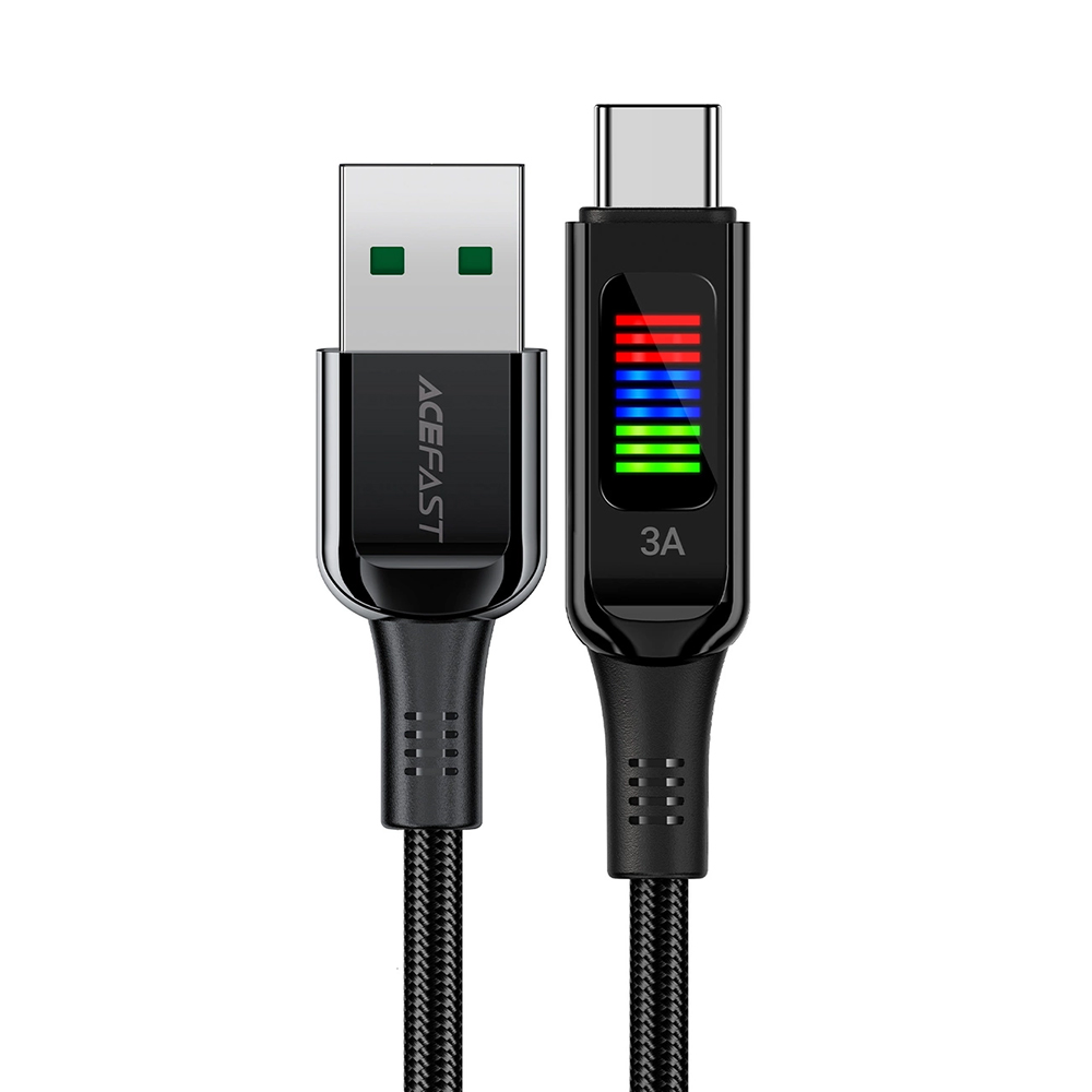 Levně Acefast Datový kabel C7-04 USB na Type-C Rychlé nabíjení 1.2m černý