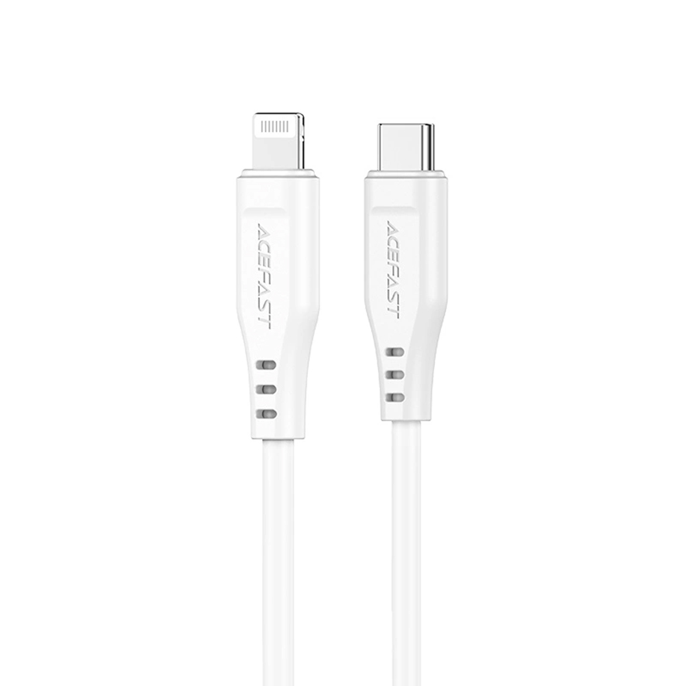 Levně Acefast Datový kabel C3-01 Type-C na Lightning 30W 3A Rychlé nabíjení 1.2m Bílá
