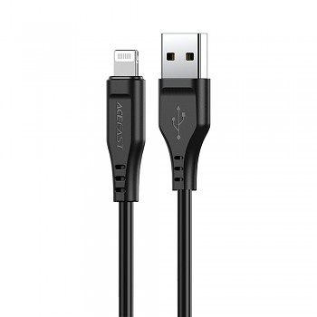 Acefast Datový kabel C3-02 USB na Lightning 2.4A 480Mbps MFi 1.2m černý