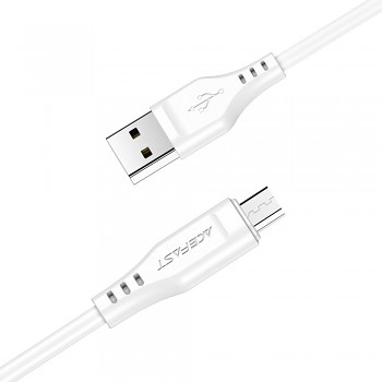 Acefast Datový kabel C3-09 USB na Micro-USB 2.4A 480Mbps 1.2m bílý