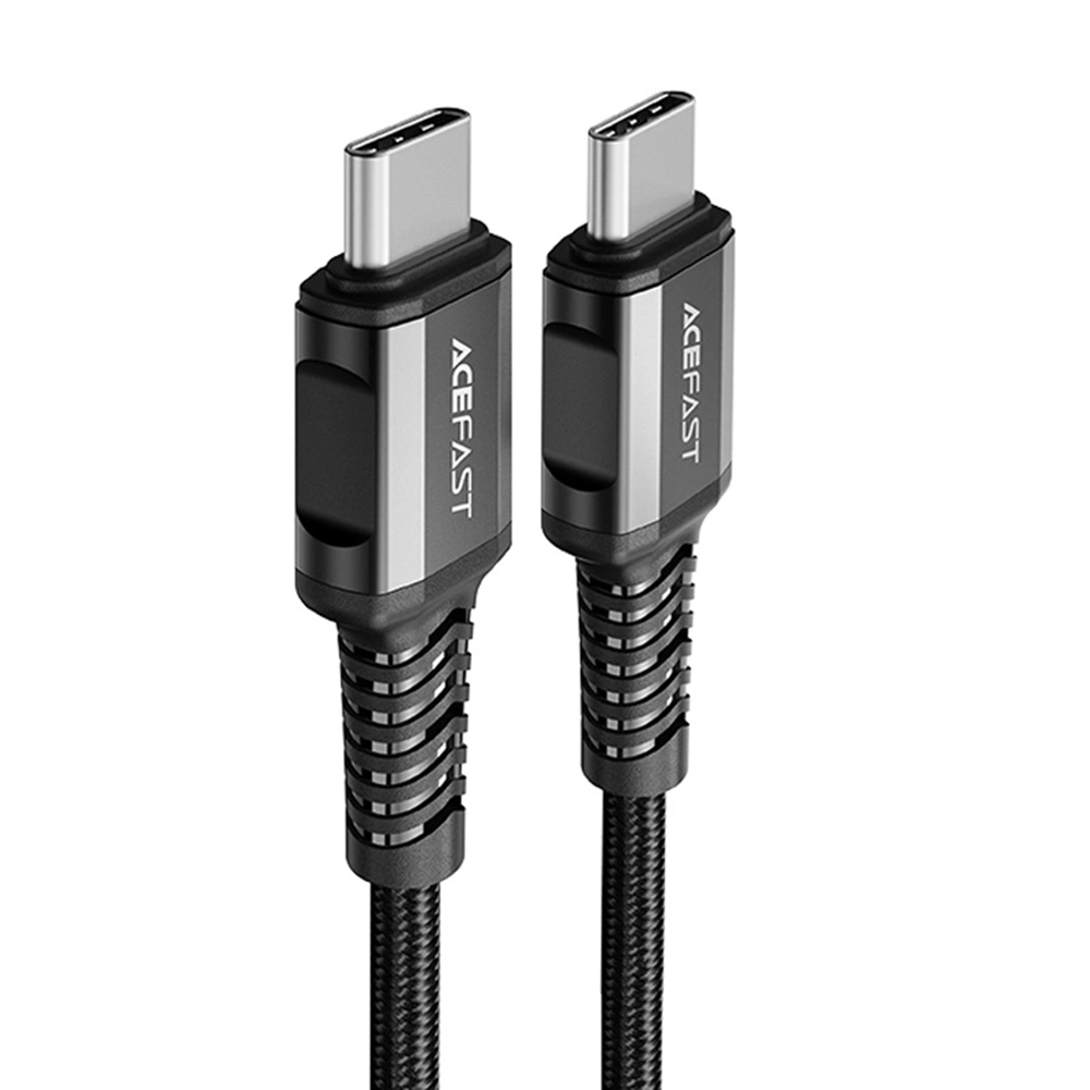 Levně Acefast - Datový kabel (C1-03) - Type-C na Type-C 60W 20V/3A Rychlé nabíjení Nylonový opletený 1.2m Černý