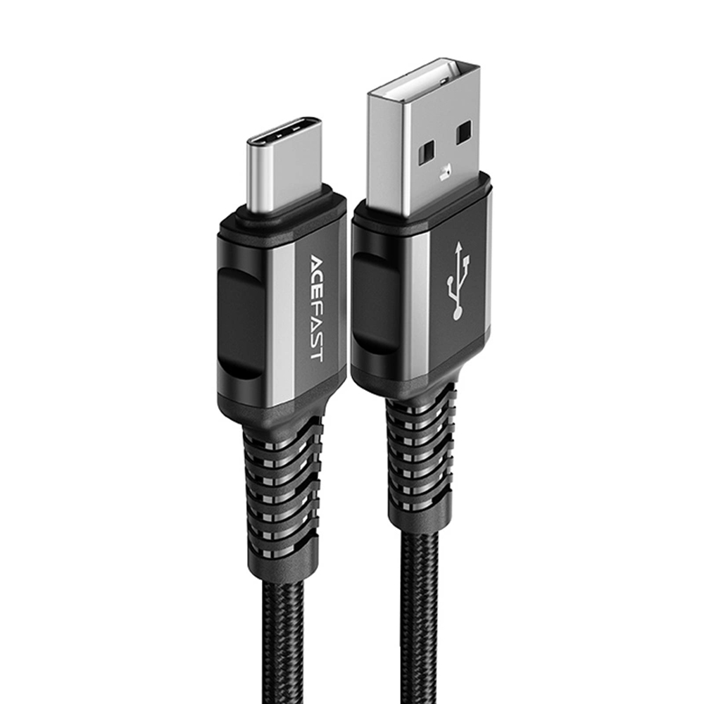 Levně Acefast Data Cable C1-04 USB na Type-C 3A Rychlé nabíjení Nylon 1.2m černá